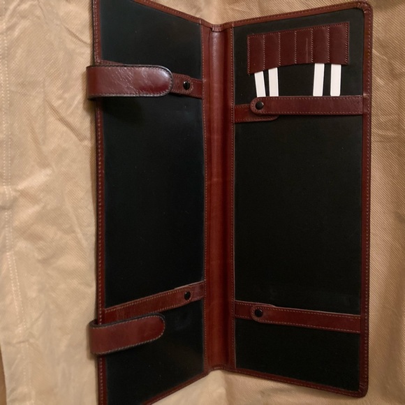 Vintage Bosca Leather Tie Valet Holder Mens Necktie Travel Case Whisky Brown - Picture 2 of 3